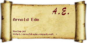 Arnold Ede névjegykártya